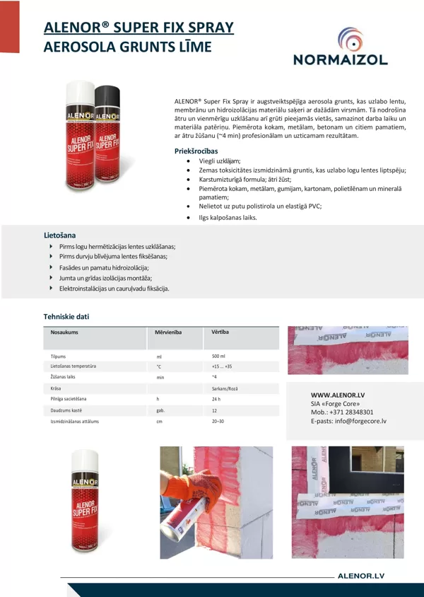 SUPER FIX SPRAY AEROSOLA GRUNTS LĪME