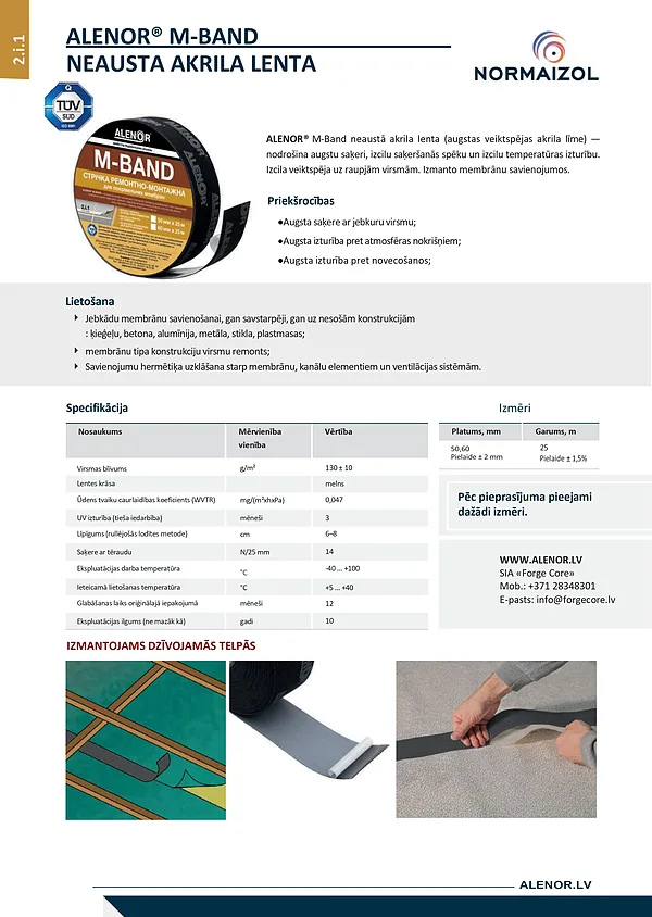 Non-woven acrylic tape / Non-woven acrylic adhesive tape